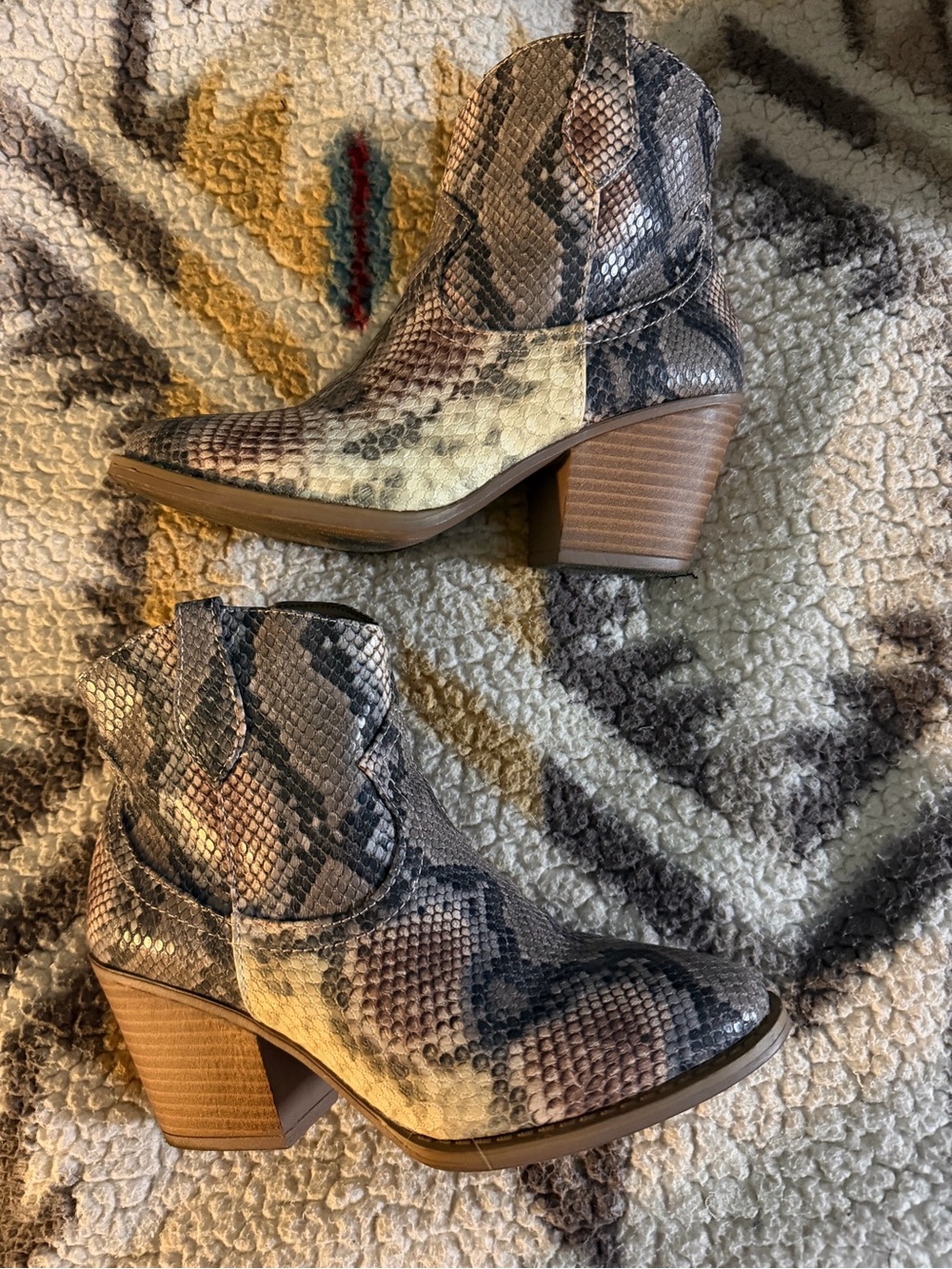 Snake skin booties
